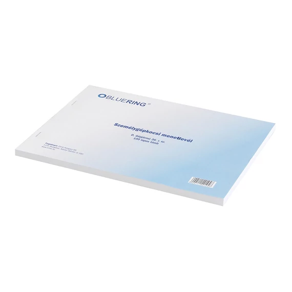 Személygépkocsi menetlevél 100lap,os A4, fekvő személygépkocsi D.GEPJ.36 Bluering®