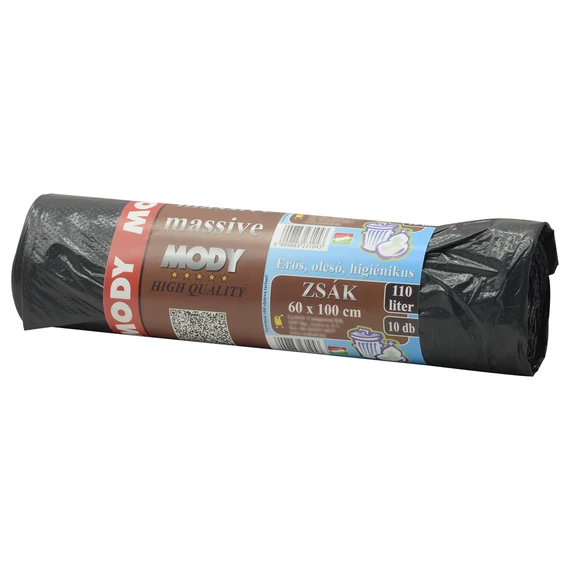 Szemeteszsák 110 liter 60 x 100 cm 10 db/tekercs fekete
