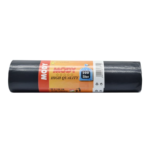Szemeteszsák 200 liter 95 x 120 cm 10 db/tekercs Extra fekete