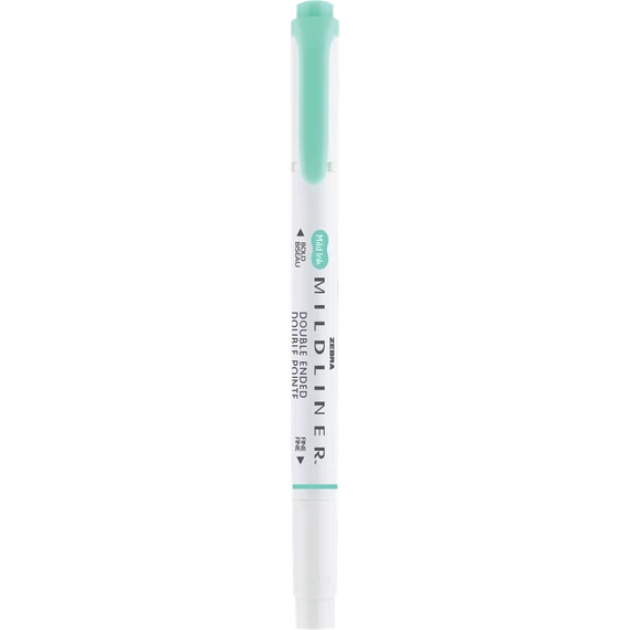 Szövegkiemelő 1,0/3,5 mm, kétvégű, Zebra Mildliner Fluorescent, türkiz