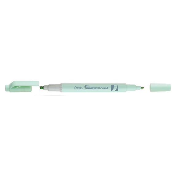 Szövegkiemelő kétvégű 1/3,5mm, vágott és kúphegyű, Pentel pasztell zöld