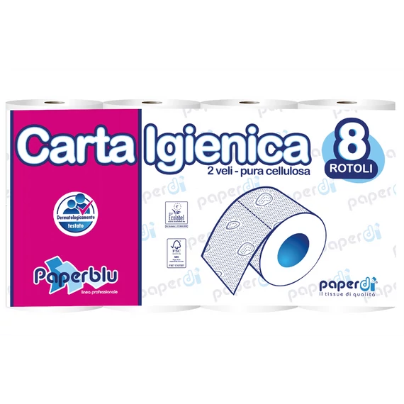Toalettpapír 2 rétegű kistekercses 150 lap/tekercs 8 tekercs/csomag_ID8G450F8/P