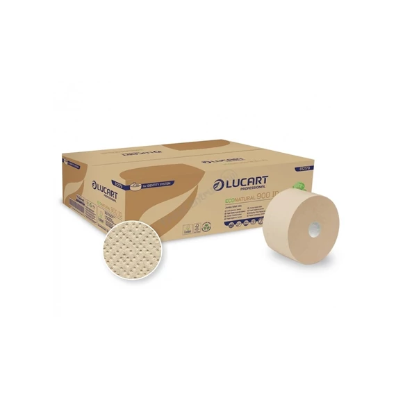 Toalettpapír 2 rétegű közületi átmérő: 19 cm havanna barna 12 tekercs/csomag autocut  900 ID EcoNatural Lucart_812179S