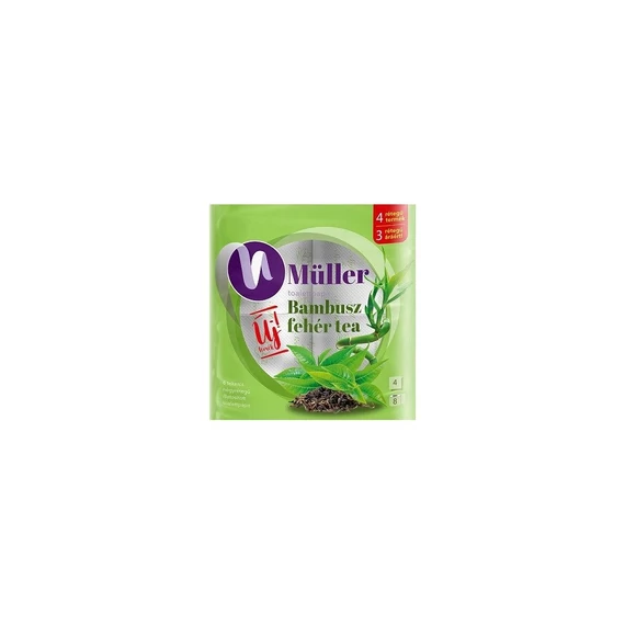 Toalettpapír 4 rétegű kistekercses 8 tekercs/csomag Bambusz- fehér tea illatú Müller