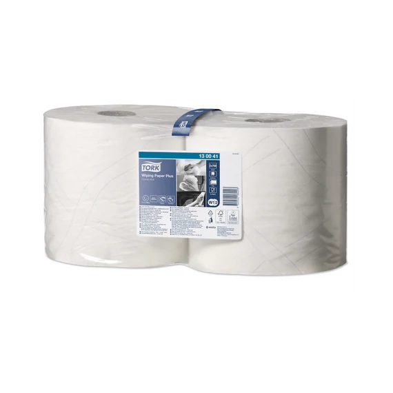 Törlőpapír ipari tekercses 2 rétegű átmérő: 26,2 cm 2 tekercs/csomag Premium W1/W2 Tork_130041 fehér