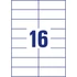 Etikett címke, 105 x37mm, univerzális, 16 címke/ív, 100 ív/doboz, Avery fehér